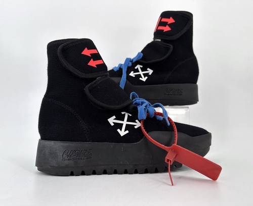 OFF WHITE c/o VIRGIL ABLOH MOTO WRAP BLACK WHITE SNEAKERS MENS LADIES 4UK 36EU - Picture 7 of 12