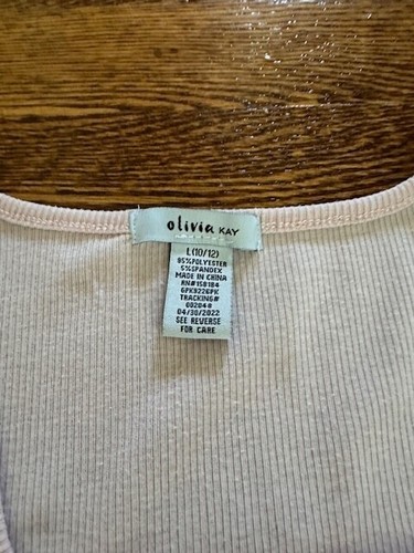 SET OF 2 OLIVIA KAY Girls Black PALE PINK Long Sleeve TOP BLOUSE SIZE L(10/12) - Picture 3 of 5