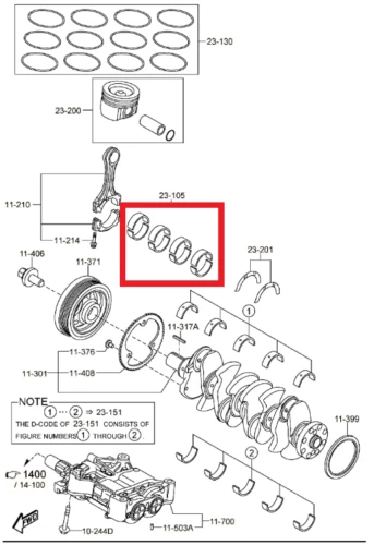 MAZDA Big End Connecting Rod Bearing Shells 6 GJ CX-5 3 2.2 Diesel GENUINE - Image 3 of 4