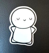 Classic Emoti - Peaceful Sticker - CoffeeMonsterz Co the coffeemonsterzco TCMC