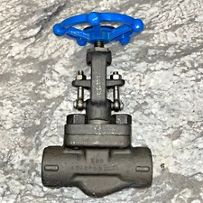 Jenkin Bros A105 Forged Steel Gate Valve 1" 2000 WOG 800 Socket Weld