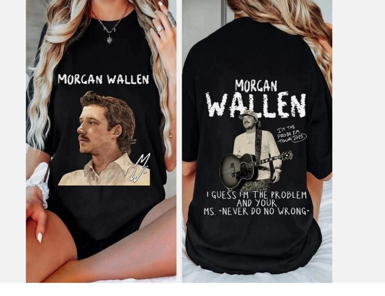 Wallen Western I'm The Problem Tour 2025 Double Sided T-Shirt
