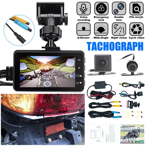 Motorcycle Dash Cam Front + Rear Camera Display Motorbike DVR System Support 32G - Picture 21 of 21