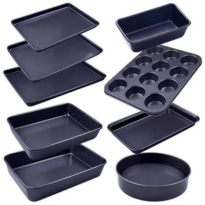 Backofen Backformen Set - Antihaft Stahl Quantum Beschichtung 10 Stück Kit