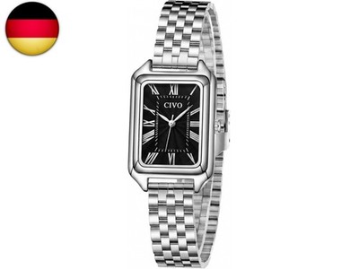 CIVO Vintage Armbanduhr Damen Römisches: Rechteckiges Gehäuse Analoge Damenuhr G