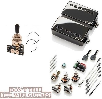EMG F MF Set Black Chrome Marty Friedman Passive Floyd Spaced Short Pots +TOGGLE