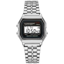 Water Proof Vintage Retro Digital Watch For Men  Women Alarm Stop Watch