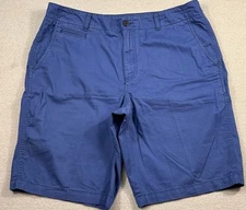 Marc Anthony Chino Shorts Men 36/11 Blue Flat Front Relaxed Casual Classy Shorts