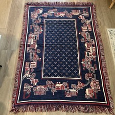 Americana Patriotic Throw Blanket Red White Blue Stars Stripes Cozy Decor