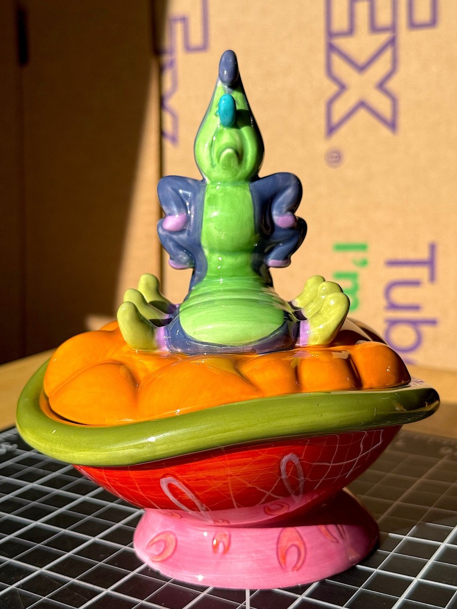 Alice in Wonderland Absolem Caterpillar Figure Ceramic Candy Case