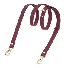 0.6" Genuine Leather Purse Strap for Bag Burgundy Gold Buckle 