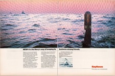 Raytheon Navy EHF Satcom Program Vintage 2pg Magazine Ad 1980s Era