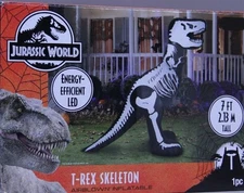 Jurassic World T-Rex Skeleton 7ft Airblown Inflatable Halloween Dinosaur Decor