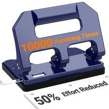 Heavy Duty 3 Hole Punch, 3 Hole Puncher for Binder, 40-Sheet Three Hole Punch...