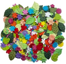 200 Pcs Handmade Mixed Mulberry Paper Flowers Petals and Leaves Scrapbooking Wed