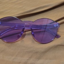 Purple Round Women's Sunglasses Plastic Frame  Lens Tinted Solid 705-B17