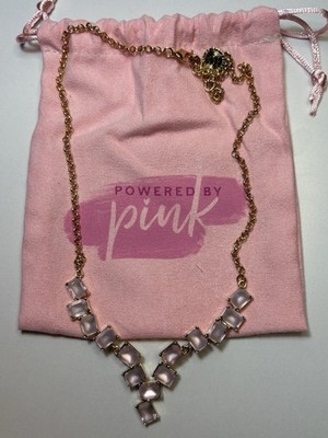Mary Kay Powered by Pink, May Jewelry, Gold Necklace with Pink Stones