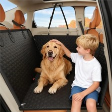 Back Seat Extender for Dogs with Hard Bottom Mesh Window