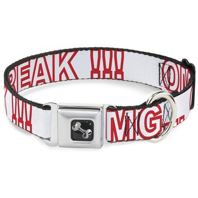 Dog Collar Bone OMG GIVE ME A BREAK!!! White/Red Medium 11-16.5''