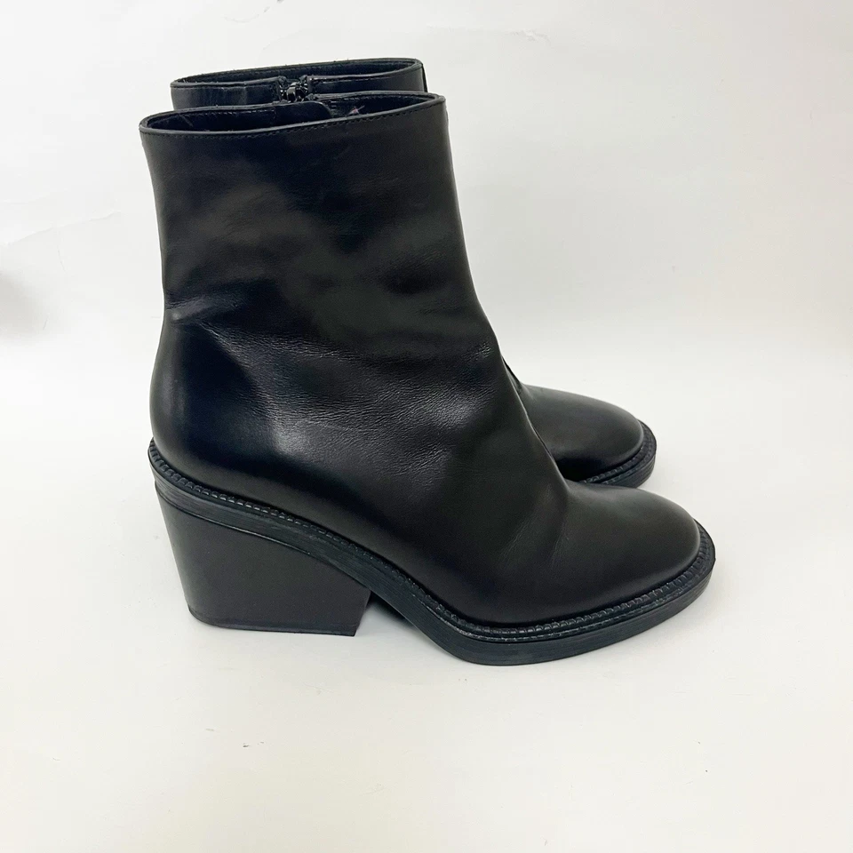 Botas Robert Clergerie Cuero Negro Tacón Bloque Talla 37.5 Foto 2 de 4