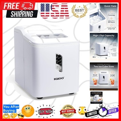 Portable Ice Maker with Scoop - Countertop Ice Maker with LED Control Panel &...