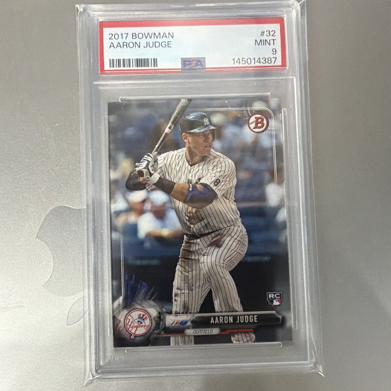 2017 Bowman Aaron Judge Rookie Base #32 New York Yankees PSA 9 Mint
