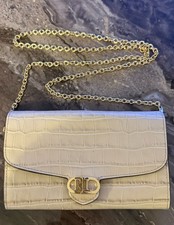 Authentic Ralph Lauren Women's Small Beige Leather Crossbody Bag