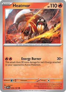 Heatmor 039/197 Obsidian Flames Reverse Holo Common