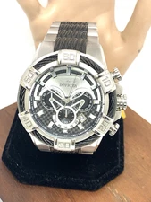 Invicta Men's Watch 29569 Bolt Quartz Chronograph Silver Black Stainless Steel