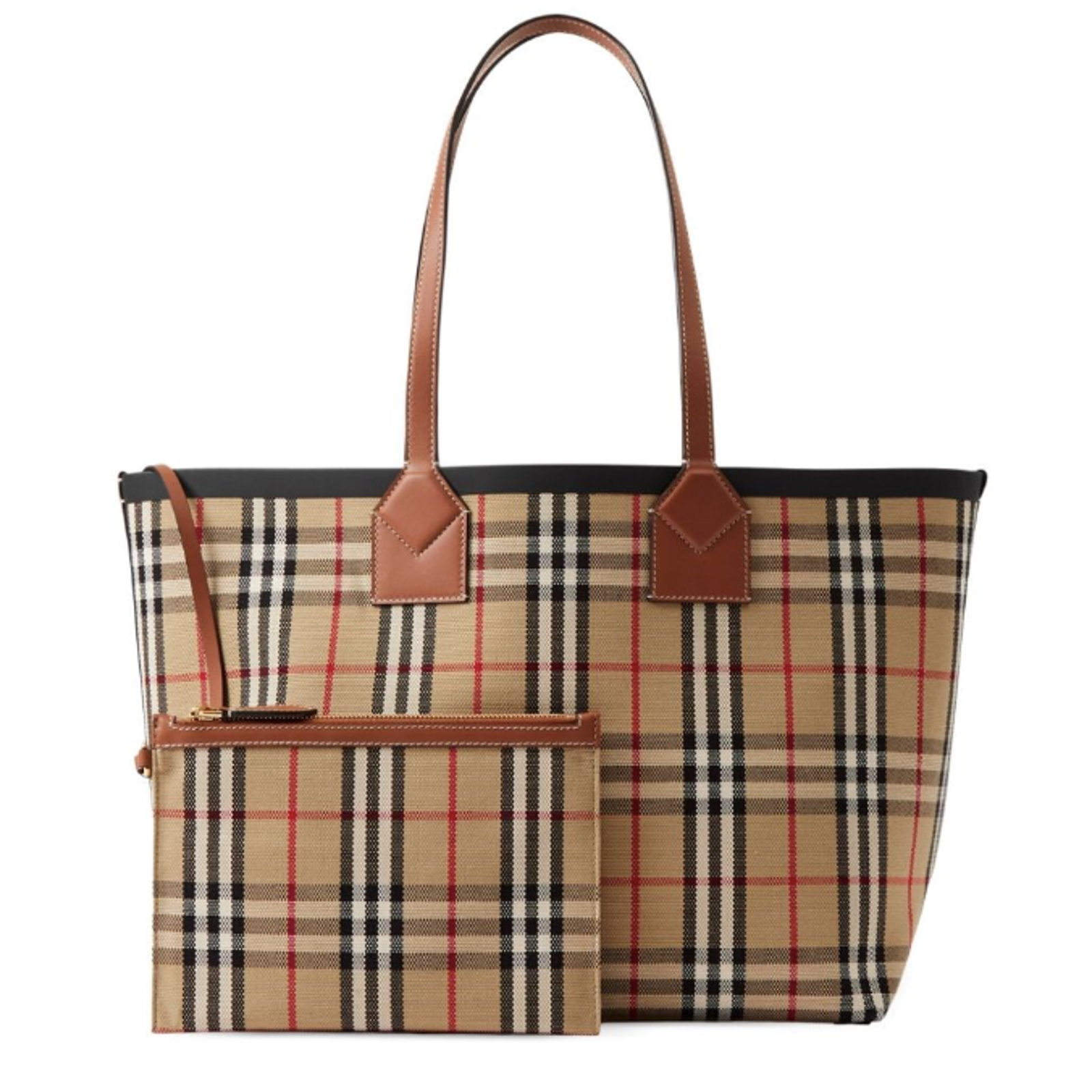 $2090 NEW BURBERRY London Check LARGE 2pc Tote Shopper Bag Purse