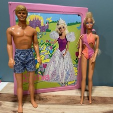 Vintage Barbie Mattel 1989 Carry Case Trunk Ken Barbie Lot