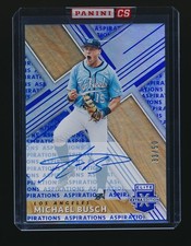 2019 Panini Elite Extra Edition Aspirations Blue /50 Michael Busch RC Auto Cubs