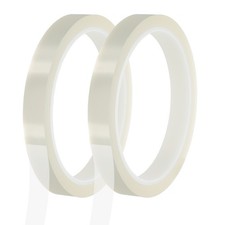 PET Heat Tape 12mm x 33m 108ft , 2 Rolls Clear High Temp Resistant Transfer Tape