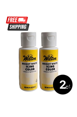 Wilton Bright White Gel Food Coloring 2 oz   2 Pack Brightens Icing & Fondant