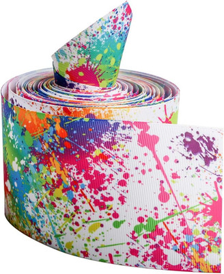 3'' Wide 5 Yard DIY Drawing Graffiti Holographic Laser Grosgrain Ribbon for DIY H