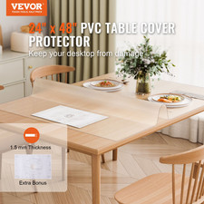 PVC Table Protector - 24x48 Inch Frosted Plastic Desk Protector, 1.5mm Thick, An