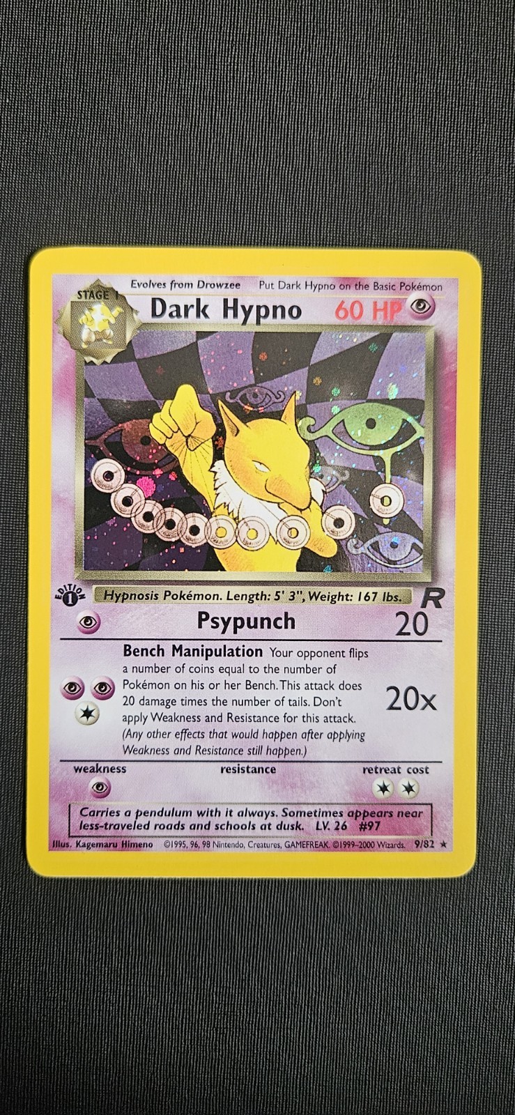 Dark Hypno 9/82 Team Rocket Holo. NEAR MINT 👀