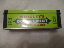 Wrigley’s DOUBLEMINT Chewing Gum Tin Vintage 6.5x2x1.75 Empty Container