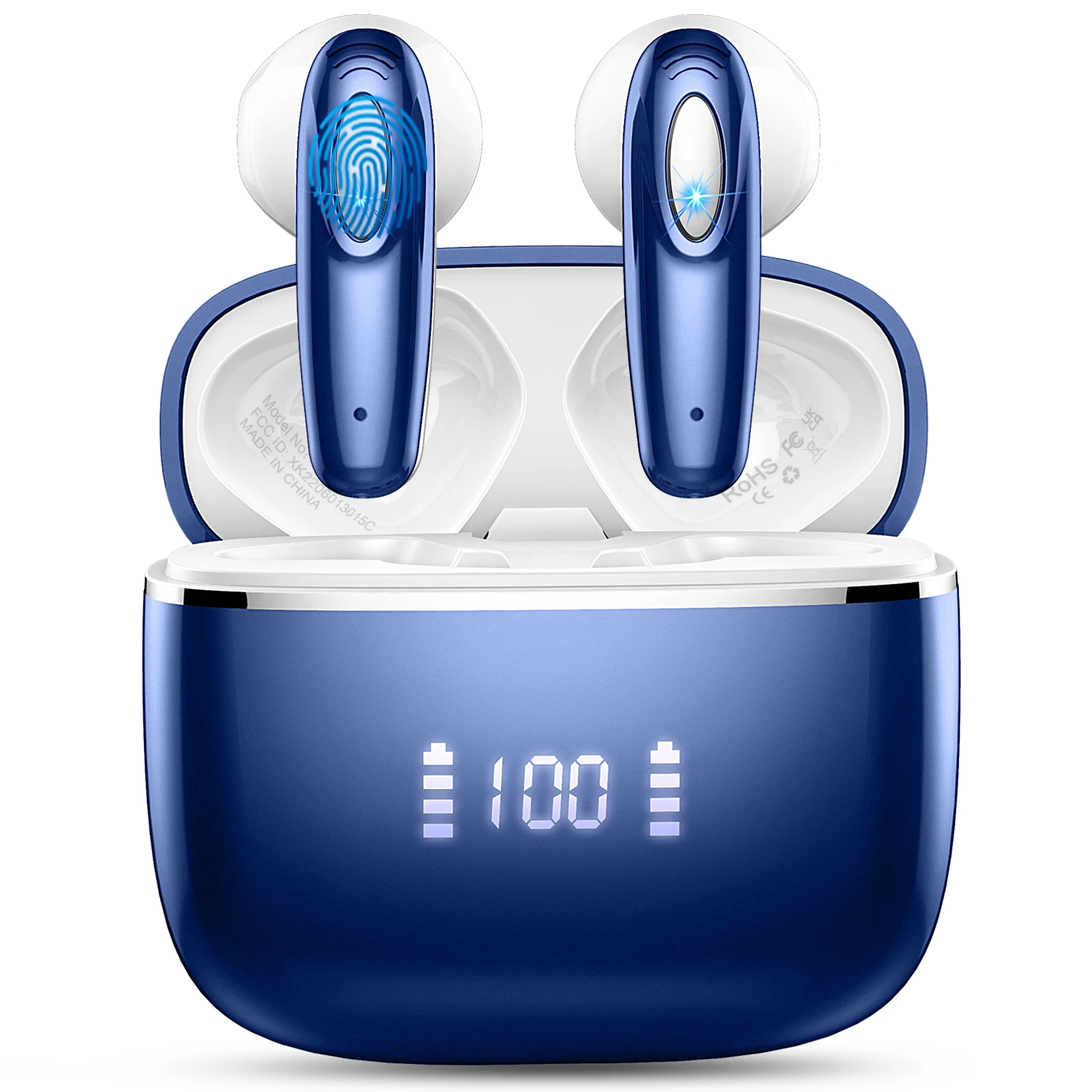 Wireless Earbuds with Bluetooth 5.3 40H Playtime ENC Mic LED Display-image