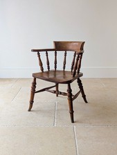 Antique Late Victorian Elm & Beech Captain