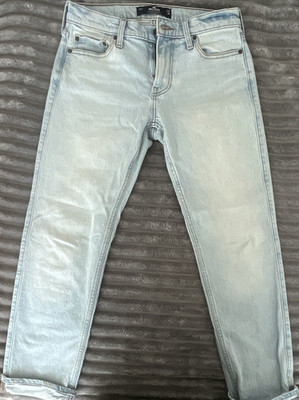 Hollister Signature Slim Straight Herren Jeans Stretch hellblau W29 L30