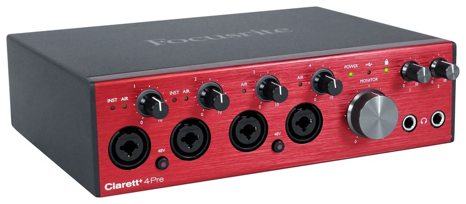 Focusrite Clarett+ 4Pre USB-C Audio Recording Interface JFET/ADAT+Headphones - Image 4 of 4