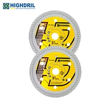 HIGHDRIL 2pcs Dia75mm/3inch Diamond  X Mesh Saw Blades Cutting Discs Clinker