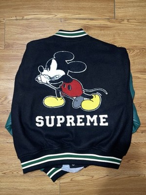 Supreme Number (Nine Mickey Varsity Jacket Black Size Small | eBay