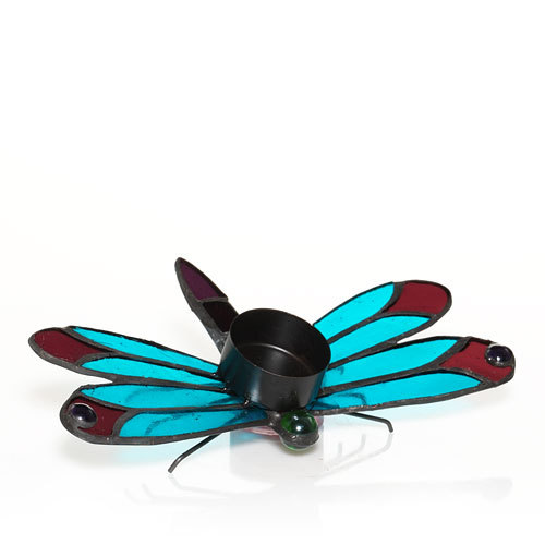 NEW!Yankee CandleDRAGONFLY STAINED GLASS TEALIGHT HOLDERChic Shabby