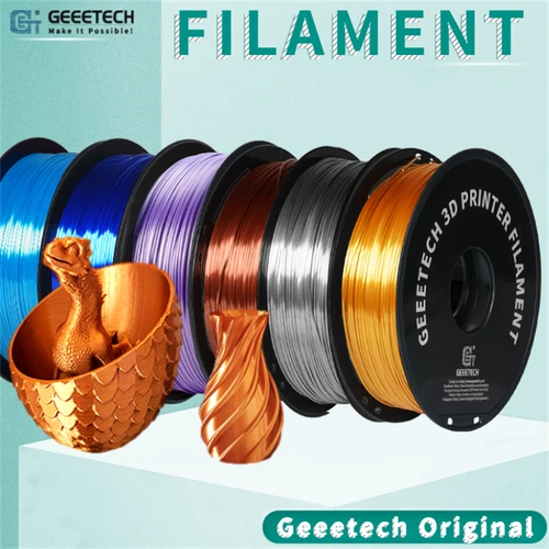 Geeetech Silk PLA 3D Printer Filament 1.75mm 1KG/roll Glossy Silky Shiny Color