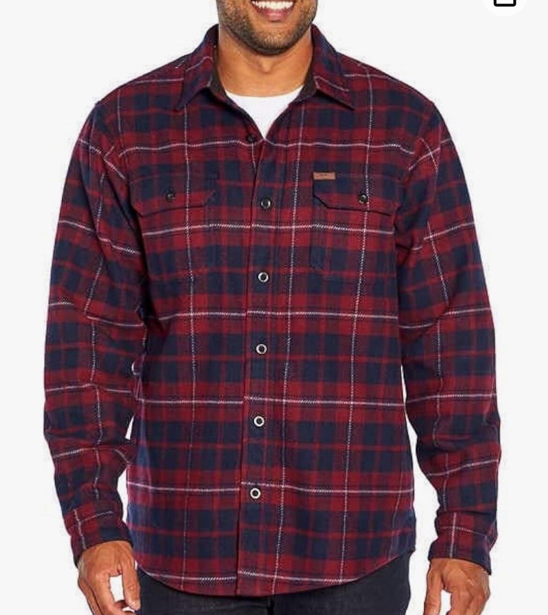 Orvis Big Bear Heavyweight Double Brushed Flannel Maroon NWT Size