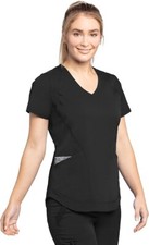 BARCO Grey's Anatomy GIT087 5-Pocket V-Neck Moto Stitch Scrub Top Black 3XL