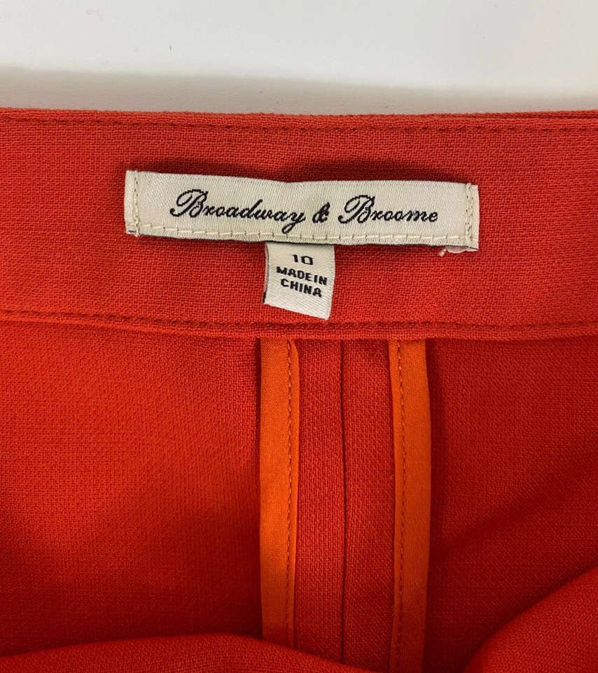 Falda lápiz Broadway & Broome rayón en rojo amapola para mujer talla 10” Foto 2 de 4