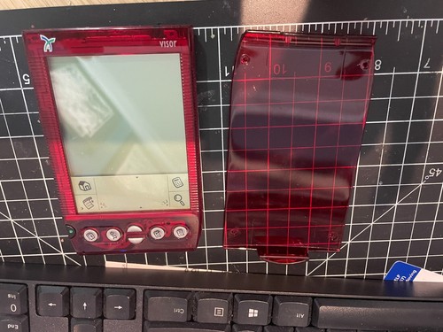 Handspring Visor translucent Red Portable PDA Organizer Palm with cover - Photo 7 sur 7